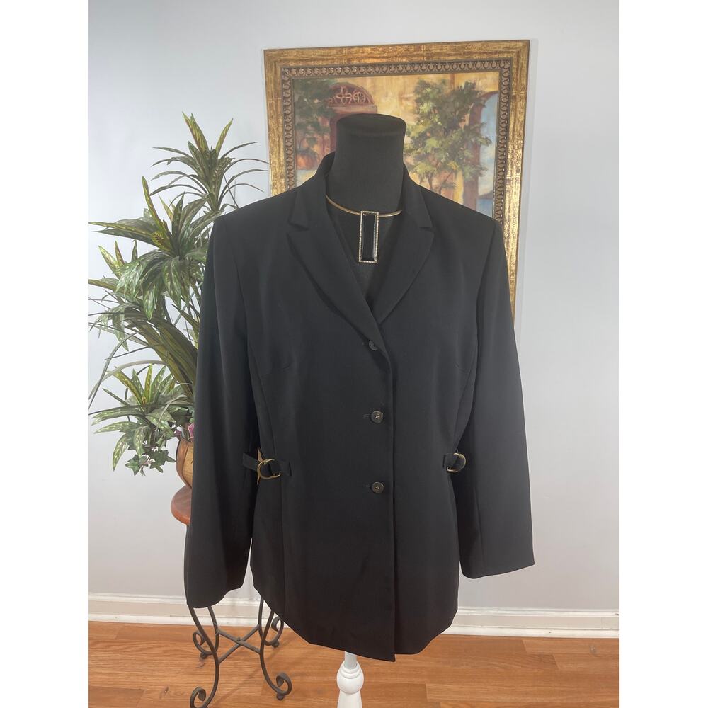 Le Suit Jacket Women's Black 14P Lapel Notch Fairycore Structured Traditional